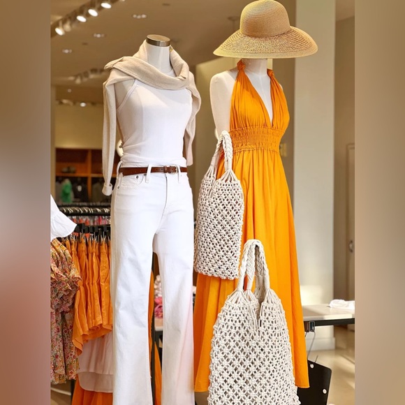 J. Crew Dresses & Skirts - J. Crew Twist-back smocked-waist beach dress Orange XXL